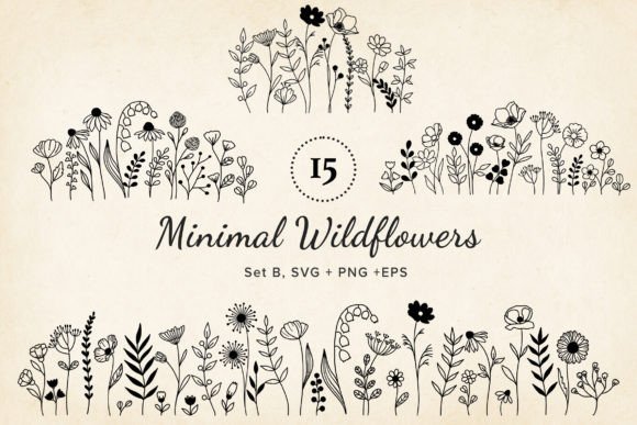 15 Handdrawn Wildflower Arrangements SVG: Your Creative Toolkit