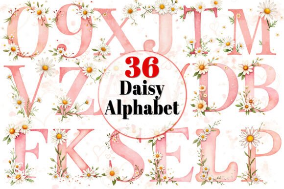 April Daisy Birth Flower Alphabet: A Botanical Touch for Your Designs