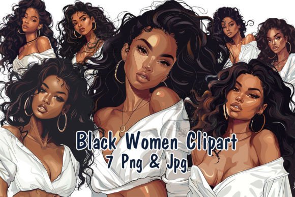 Black Girl Clipart: Fashion-Forward Afro Woman Art