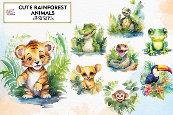 Bring the Jungle to Life: Cute Rainforest Animals Sublimation