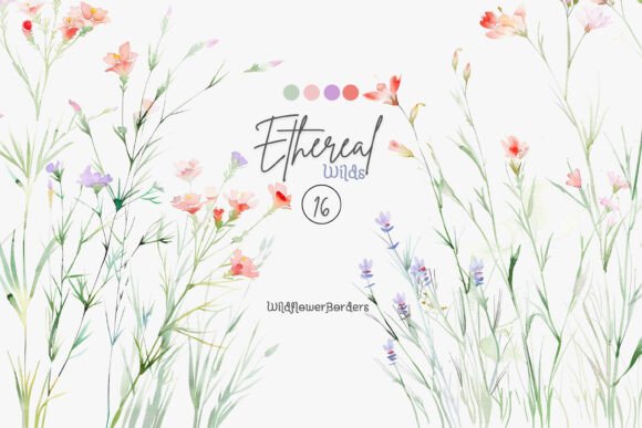Capturing Meadow Magic: The Art of Watercolor Wildflower Borders