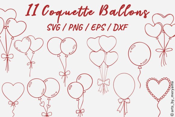 Charming Coquette Balloons: 11 SVG Designs for Creative Projects