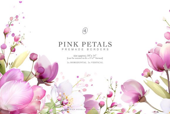 Enchanting Watercolor Pink Flowers for Your Design Projects