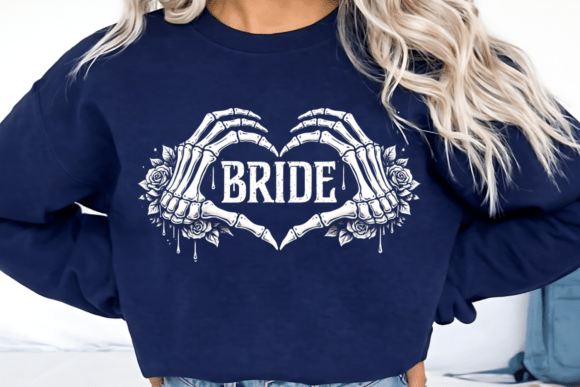 Gothic Romance: The Bride Skeleton Hands Heart PNG Design