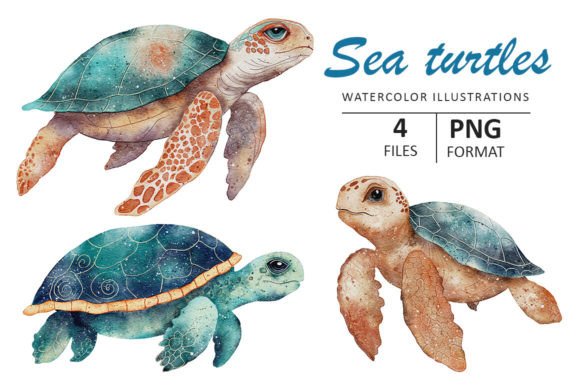 Sea Turtles Watercolor Illustration: A Designer's Versatile Asset