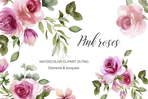 Soft Pink Rose Clipart for Elegant Wedding & Floral Design