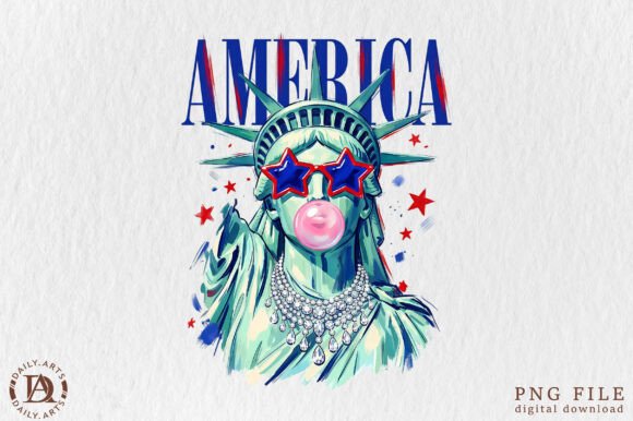 Stylish Liberty: Using Preppy Brushstroke Statue of Liberty PNG Elements