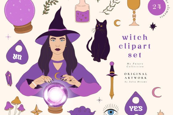 Unleash Creative Magic with This Versatile Witch Clipart Set