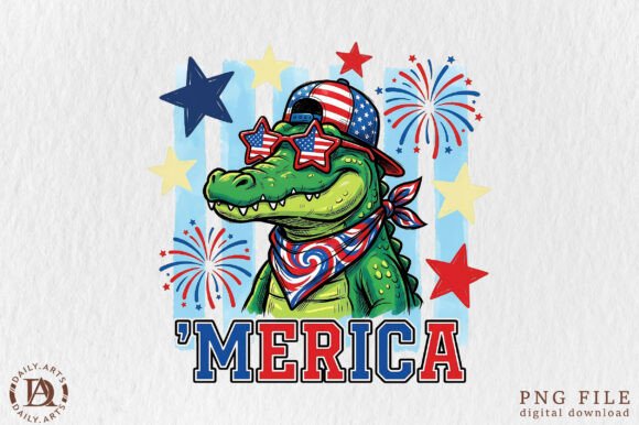 Unleash Patriotic Charm: 4th of July Alligator Boy PNG Designs