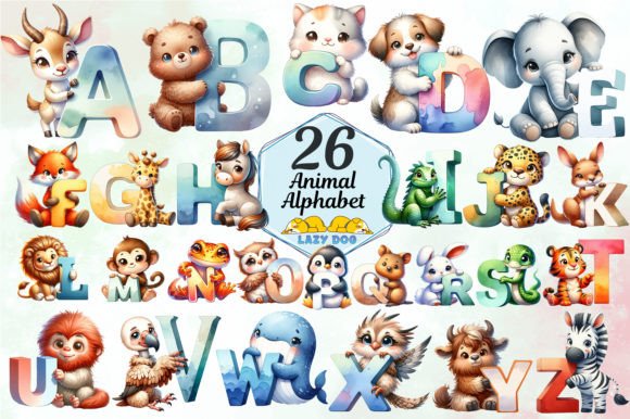 Whimsical Design Elements: The Animal Alphabet Sublimation Graphic Collection
