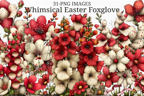 Whimsical Easter Foxglove Clipart: A Spring Design Essential