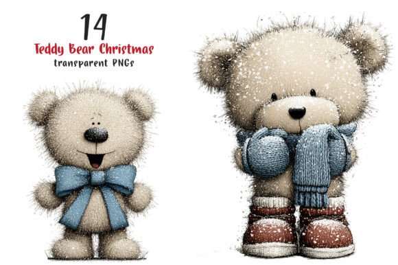 Whimsical Teddy Bear Christmas Clipart: Your Festive Design Toolkit