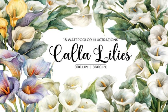White Lilies Calla Lillies Watercolor: A Fresh Take on Floral Design